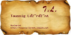 Taussig Lóránt névjegykártya